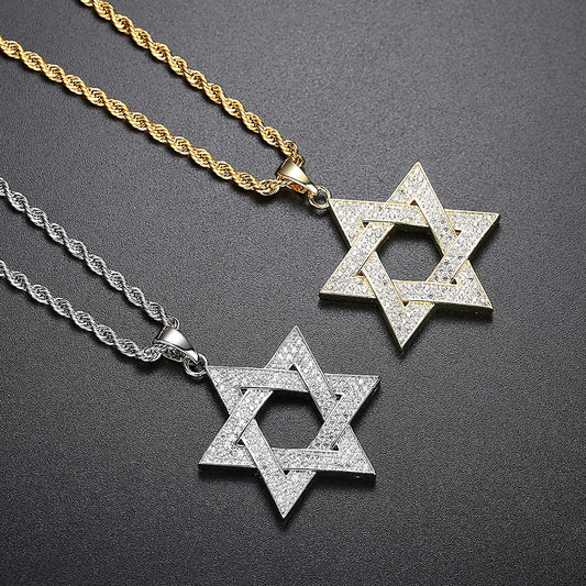 Hip-Hop Retro Hexagram Geometric Alloy Wholesale Pendant Necklace