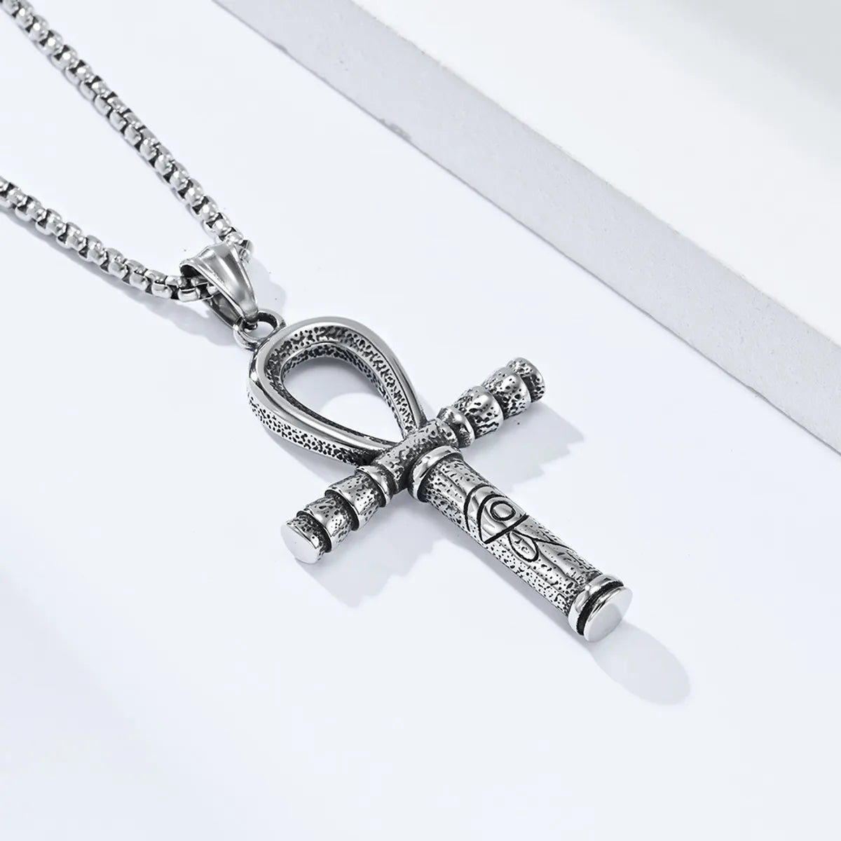 Hip-Hop Retro Houndstooth 304 Stainless Steel Plating 18K Gold Plated Men'S Pendant Necklace