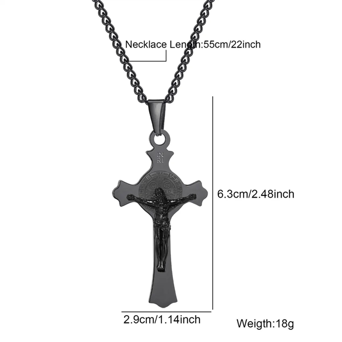 Hip-Hop Retro Human Cross 304 Stainless Steel Unisex