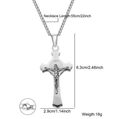 Hip-Hop Retro Human Cross 304 Stainless Steel Unisex