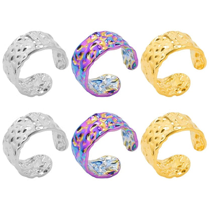 Hip-hop Retro Irregular Solid Color Stainless Steel Polishing Open Rings