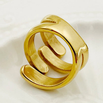 Hip-hop Retro Irregular Stainless Steel Plating Gold Plated Rings