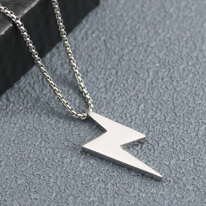 Hip-Hop Retro Lightning Titanium Steel Plating Gold Plated Men'S Pendant Necklace