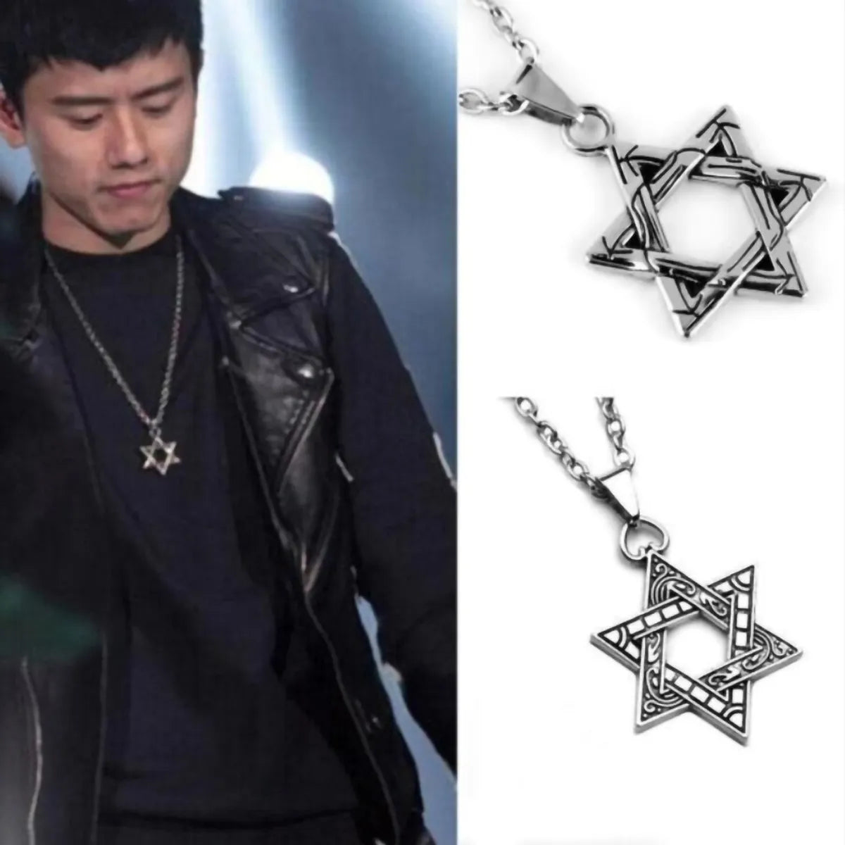 Hip-Hop Retro Plaid Alloy Men'S Pendant Necklace