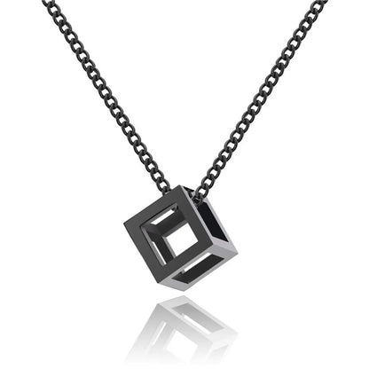 Hip-Hop Retro Plaid Alloy Men'S Pendant Necklace