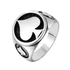 Hip-Hop Retro Poker 304 Stainless Steel 18K Gold Plated Men'S Rings