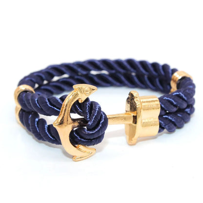 Hip-Hop Retro Punk Anchor Alloy Plating Men'S Bracelets