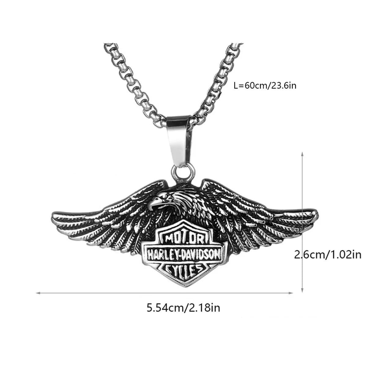 Hip-Hop Retro Punk Animal Eagle 304 Stainless Steel Polishing Inlay Acrylic Turquoise Men'S Pendant Necklace