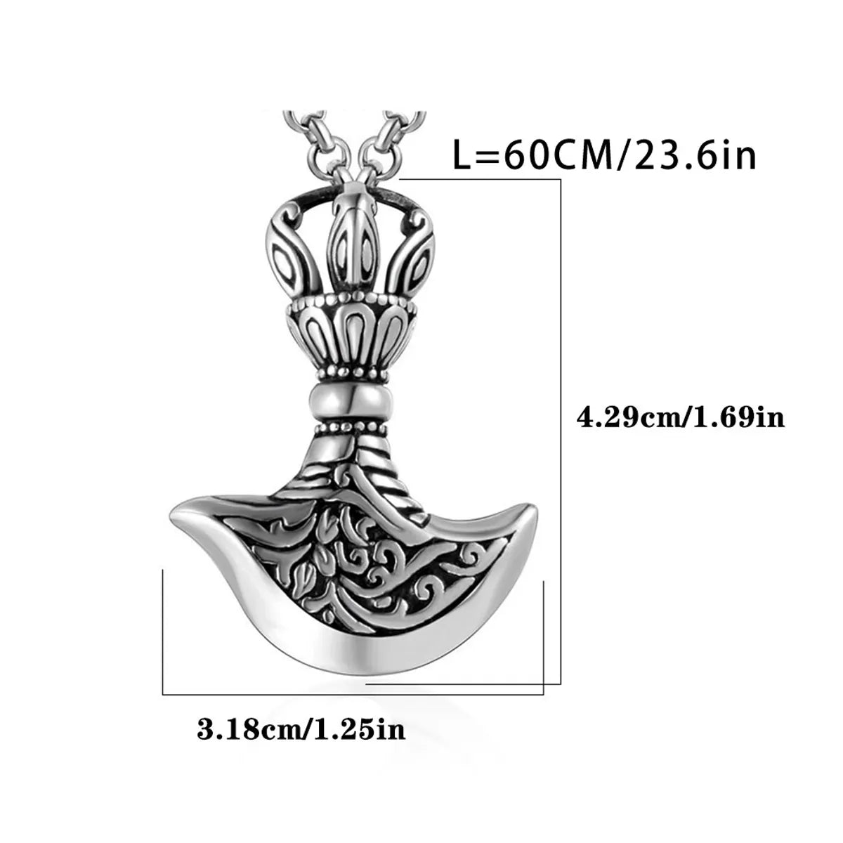 Hip-Hop Retro Punk Axe Monogram 304 Stainless Steel Polishing Men'S Pendant Necklace