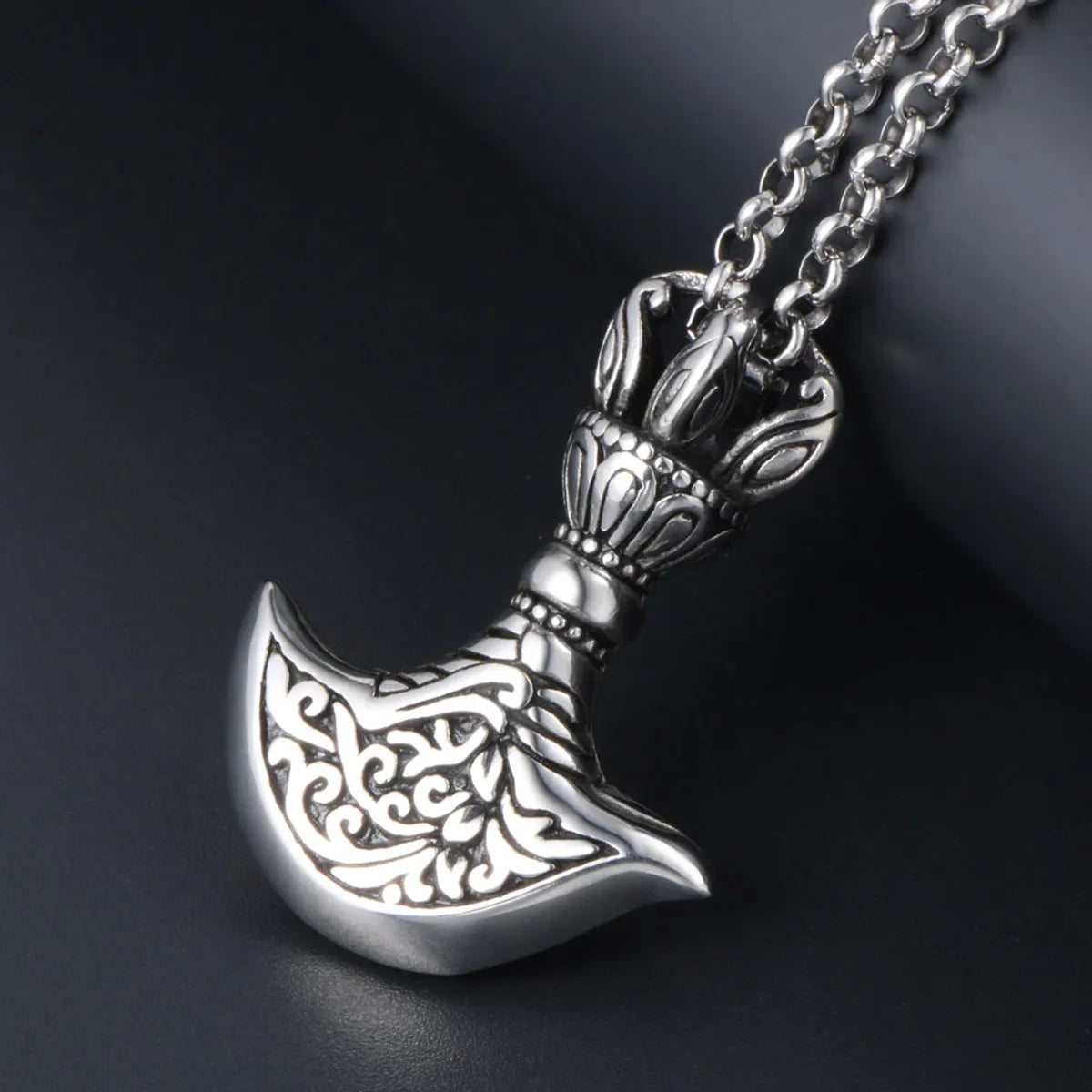 Hip-Hop Retro Punk Axe Monogram 304 Stainless Steel Polishing Men'S Pendant Necklace