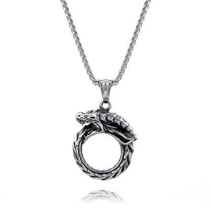 Hip-Hop Retro Punk Dragon 304 Stainless Steel Men'S Pendant Necklace