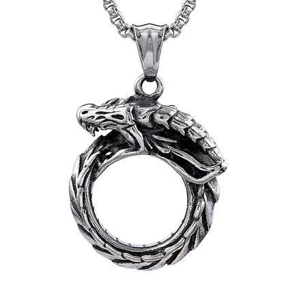 Hip-Hop Retro Punk Dragon 304 Stainless Steel Men'S Pendant Necklace