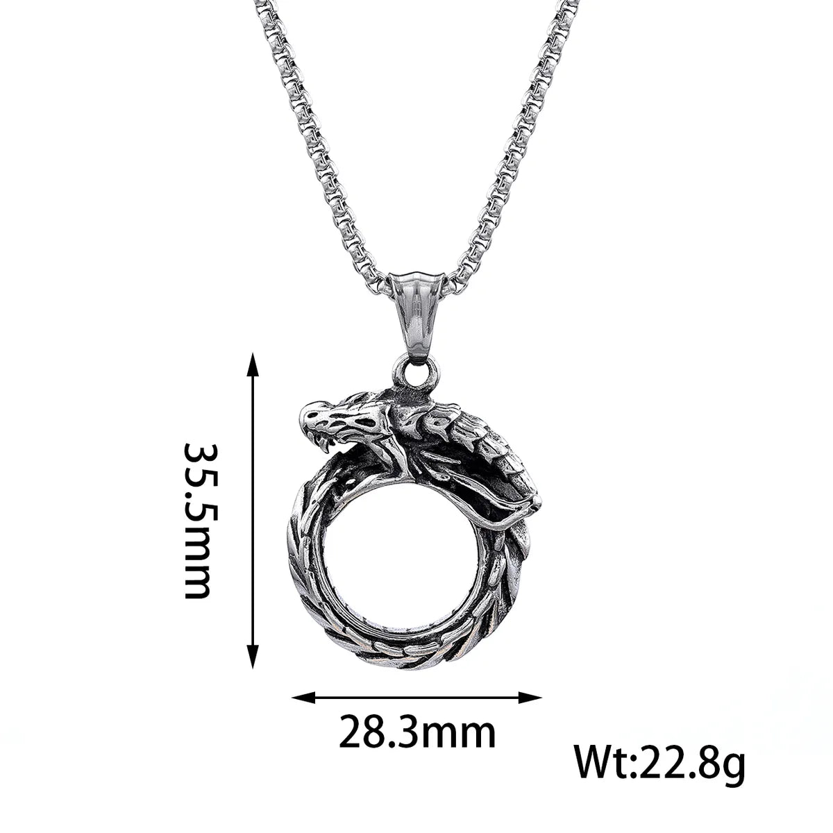 Hip-Hop Retro Punk Dragon 304 Stainless Steel Men'S Pendant Necklace