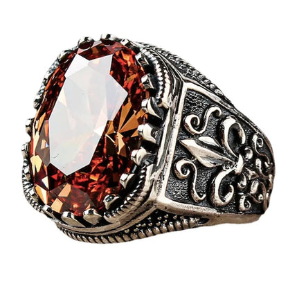 Hip-Hop Retro Punk Geometric Copper Plating Inlay Zircon Men'S Rings