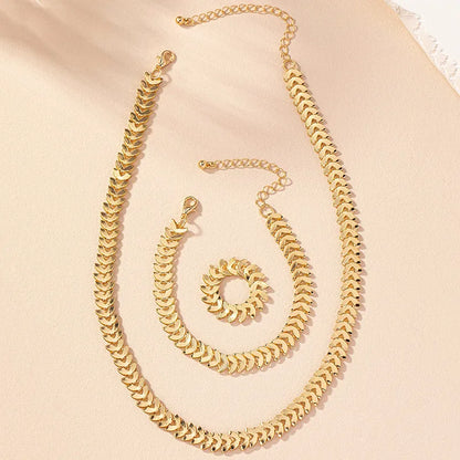 Hip-Hop Retro Punk Grain Alloy Plating Gold Plated Women'S Jewelry Set