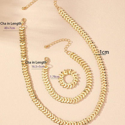 Hip-Hop Retro Punk Grain Alloy Plating Gold Plated Women'S Jewelry Set