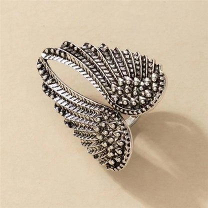 Hip-hop Retro Punk Wings Alloy Plating Women's Open Ring