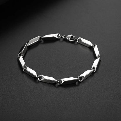 Hip-hop Retro Rhombus Titanium Steel Polishing Bracelets