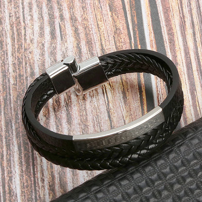 Hip-Hop Retro Rock Geometric Pu Leather Alloy Men'S Bangle