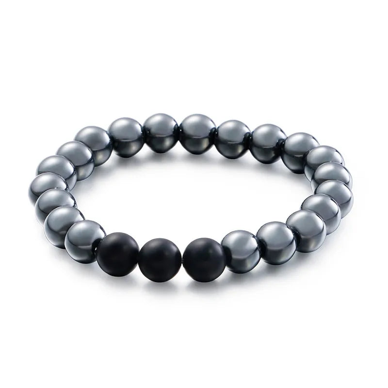 Hip-Hop Retro Round Agate Beaded Men'S Bracelets