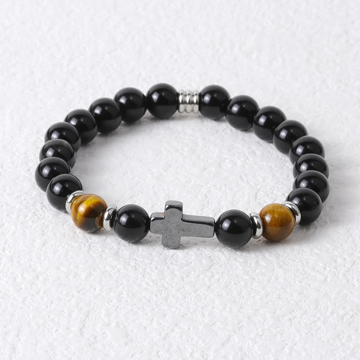 Hip-Hop Retro Round Natural Stone Beaded Handmade Men'S Bracelets