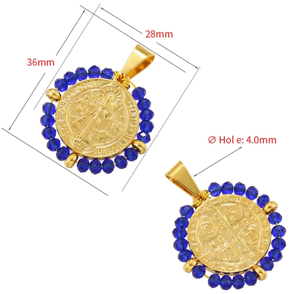 Hip-hop Retro Round Virgin Mary Copper 18k Gold Plated Zircon Charms In Bulk