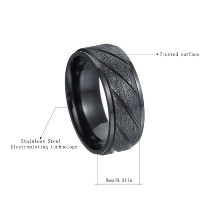 Hip-Hop Retro Solid Color 201 Stainless Steel Gold Plated Black Plated Men'S Rings