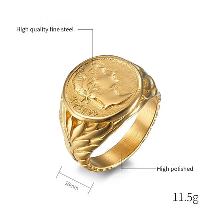 Hip-Hop Retro Solid Color 304 Stainless Steel Men'S Rings