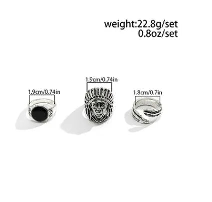 Hip-Hop Retro Solid Color Alloy Men'S Rings