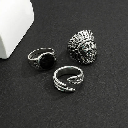 Hip-Hop Retro Solid Color Alloy Men'S Rings