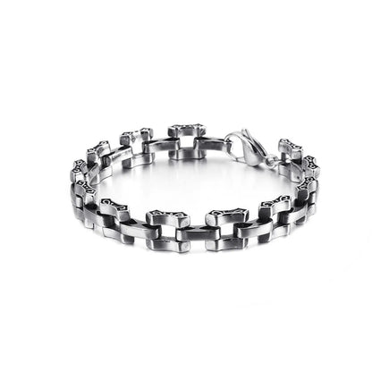 Hip-Hop Retro Solid Color Stainless Steel Chain Men'S Bracelets