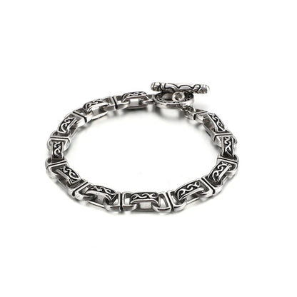 Hip-Hop Retro Solid Color Stainless Steel Chain Men'S Bracelets