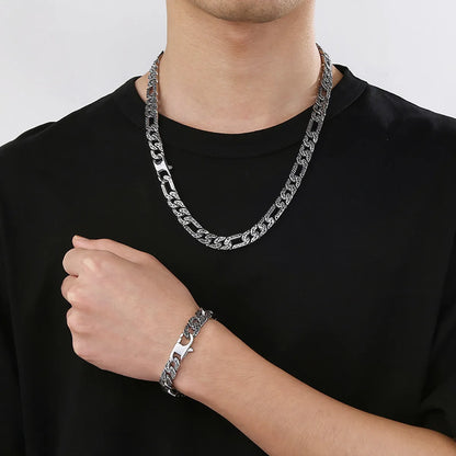 Hip-Hop Retro Solid Color Stainless Steel Chain Men'S Bracelets