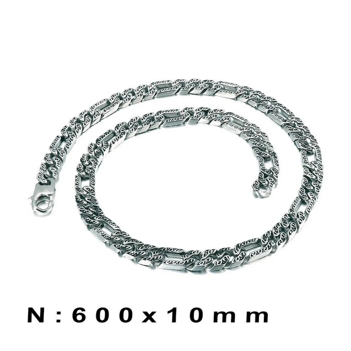 Hip-Hop Retro Solid Color Stainless Steel Chain Men'S Bracelets