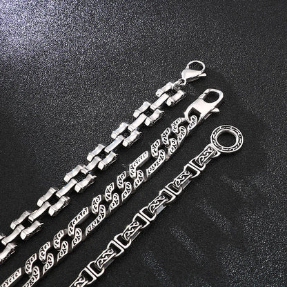 Hip-Hop Retro Solid Color Stainless Steel Chain Men'S Bracelets