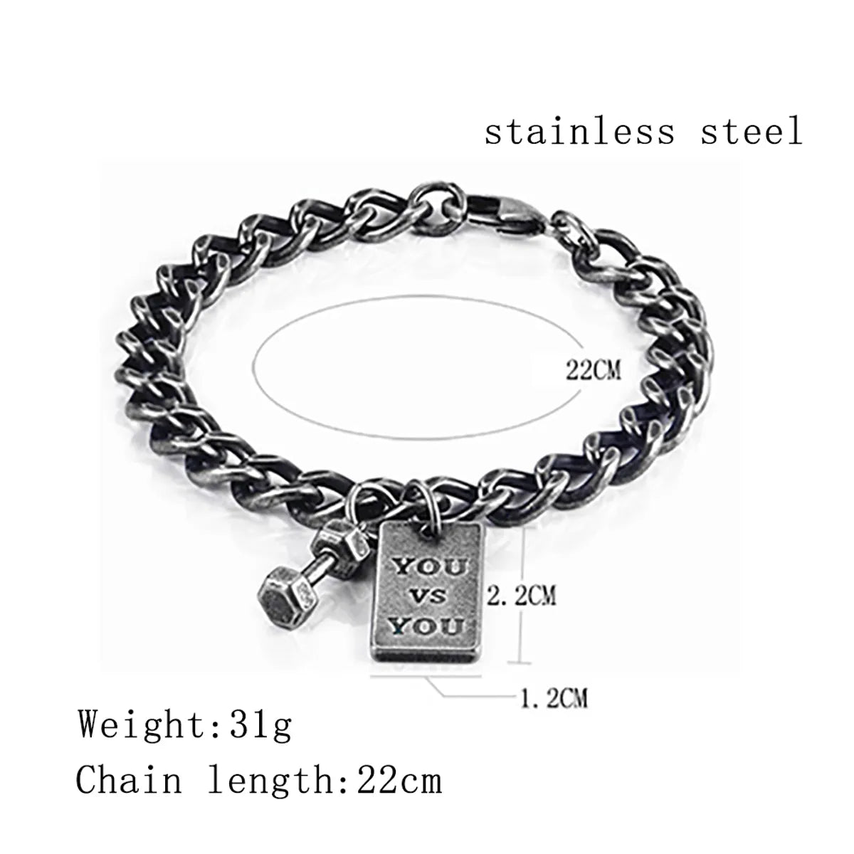 Hip-hop Retro Solid Color Stainless Steel Irregular Bracelets