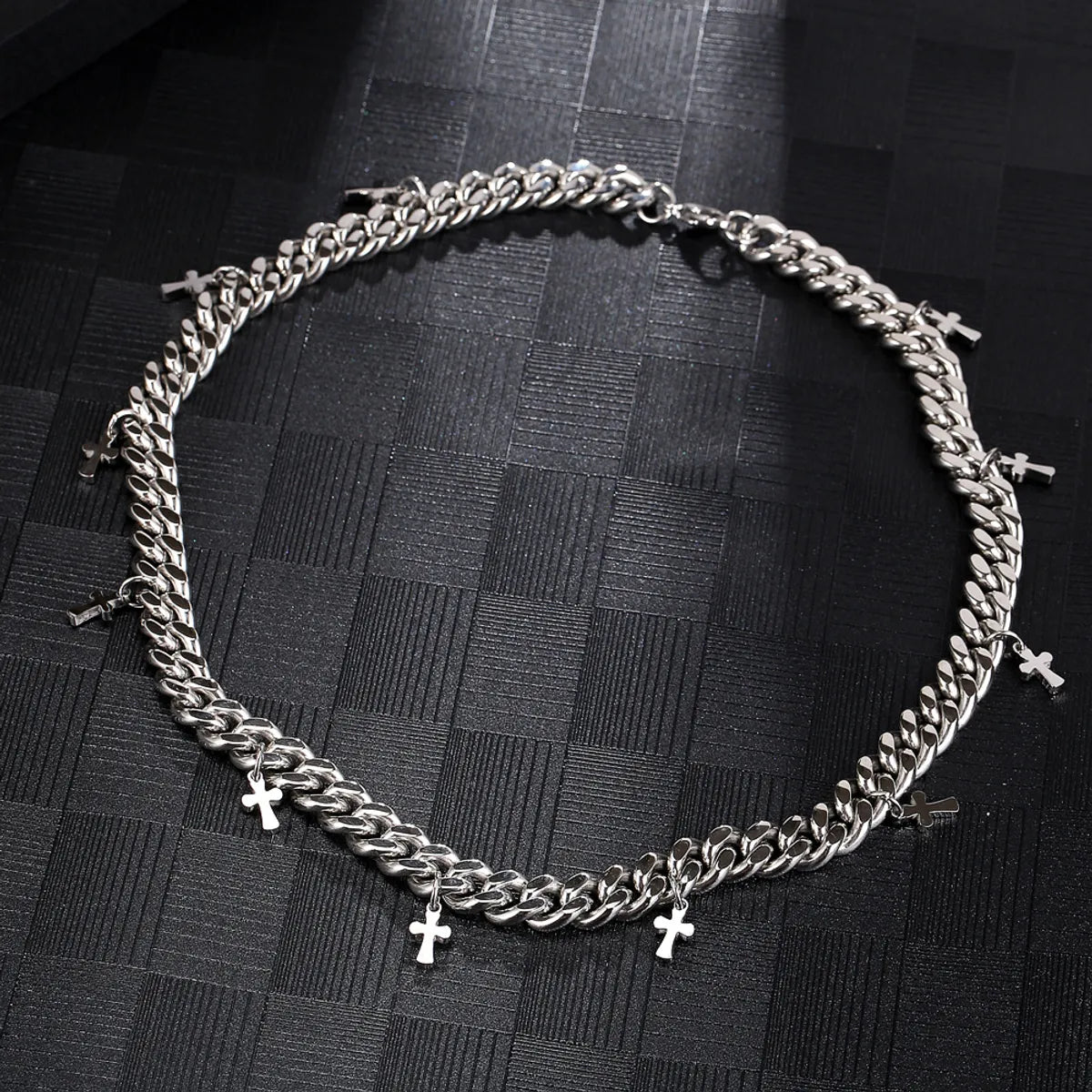 Hip-hop Retro Solid Color Stainless Steel Necklace