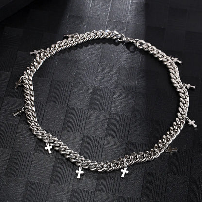 Hip-hop Retro Solid Color Stainless Steel Necklace