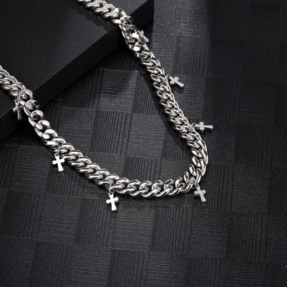 Hip-hop Retro Solid Color Stainless Steel Necklace