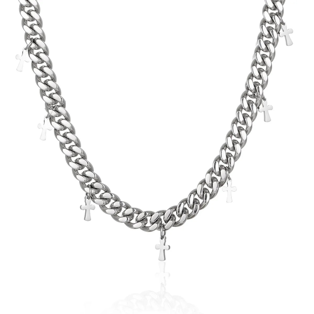 Hip-hop Retro Solid Color Stainless Steel Necklace