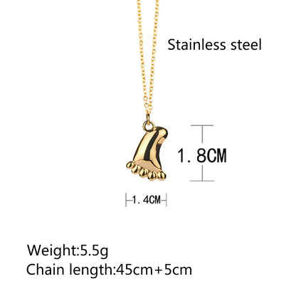 304 Stainless Steel 18K Gold Plated Hip-Hop Retro Plating Solid Color Pendant Necklace