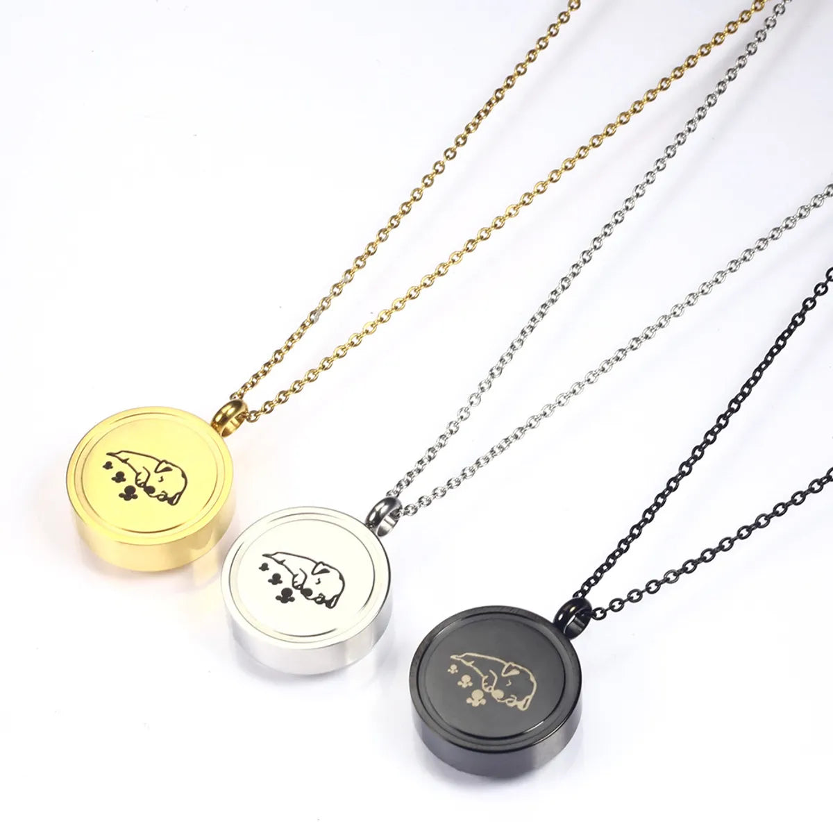 Hip-hop Retro Solid Color Stainless Steel Plating Gold Plated Pendant Necklace