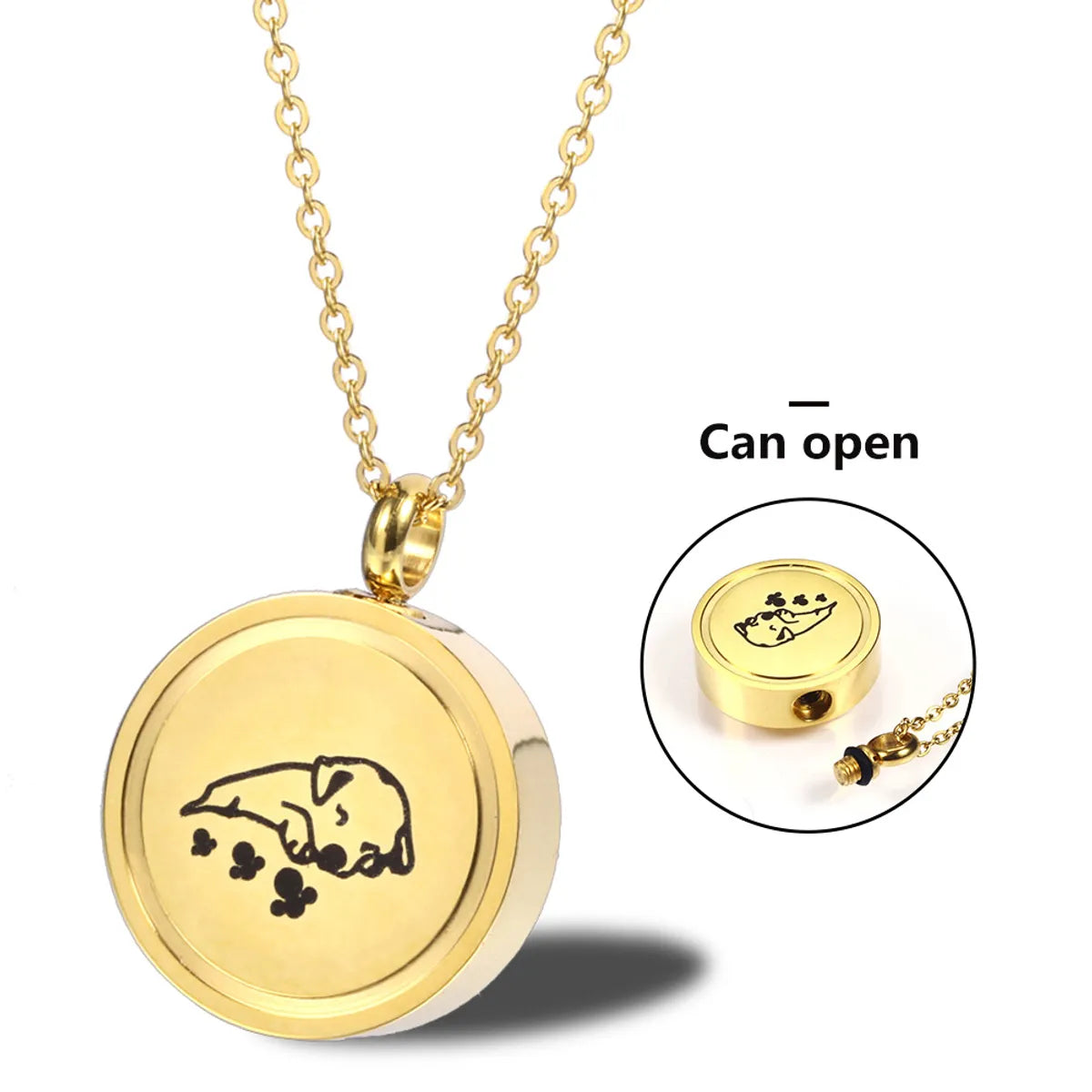 Hip-hop Retro Solid Color Stainless Steel Plating Gold Plated Pendant Necklace