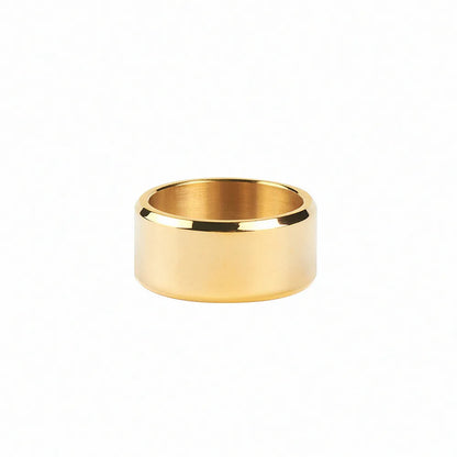 304 Stainless Steel 18K Gold Plated Hip-Hop Retro Plating Solid Color Rings