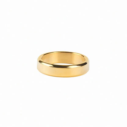 304 Stainless Steel 18K Gold Plated Hip-Hop Retro Plating Solid Color Rings