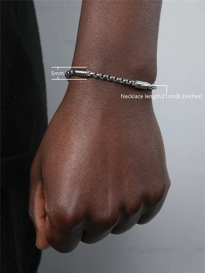 Hip-Hop Retro Solid Color 304 Stainless Steel Unisex Bracelets