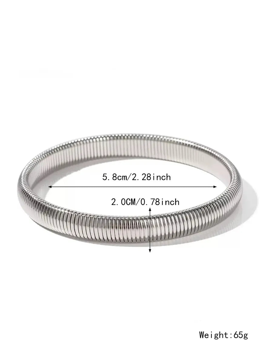 Hip-Hop Retro Solid Color Titanium Steel Bangle In Bulk