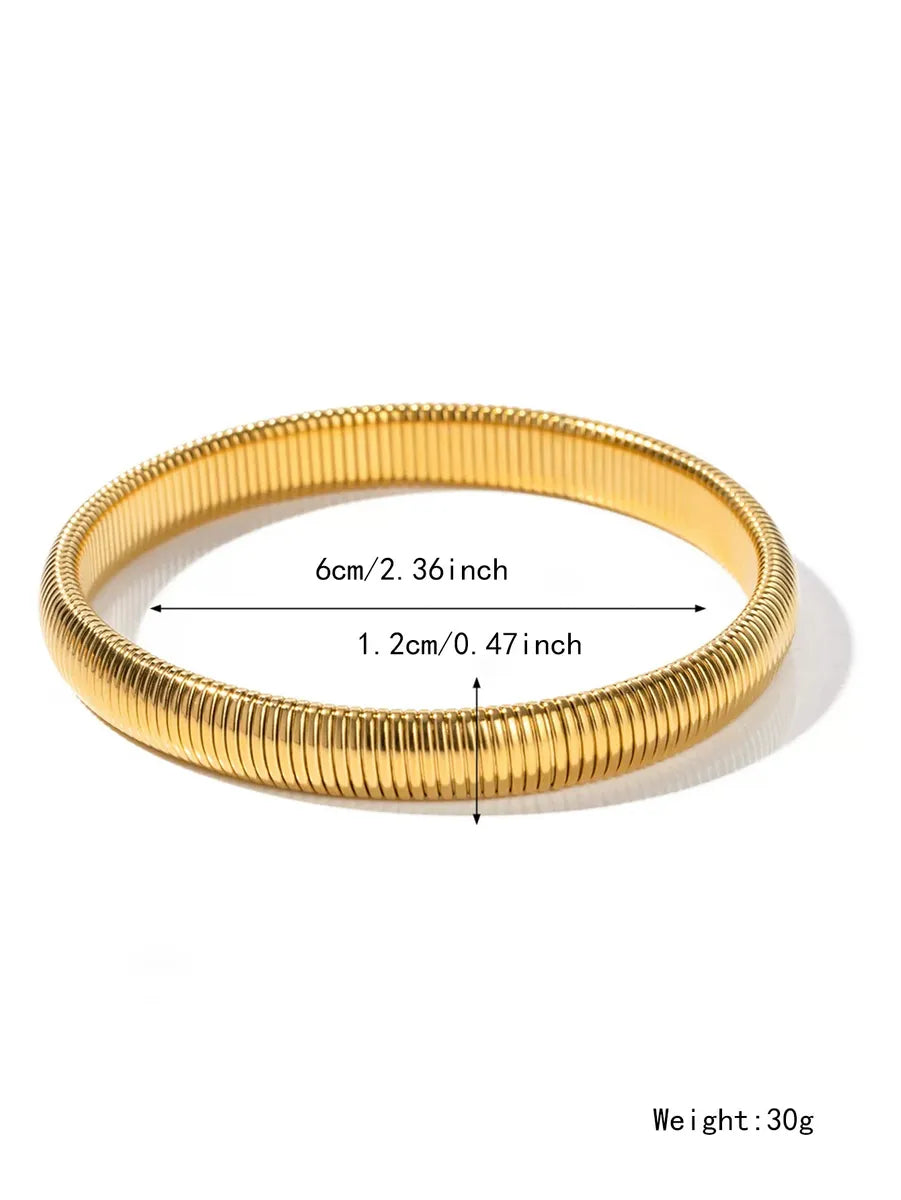 Hip-Hop Retro Solid Color Titanium Steel Bangle In Bulk