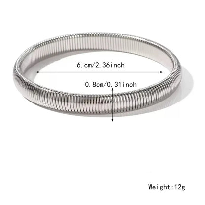 Hip-Hop Retro Solid Color Titanium Steel Bangle In Bulk