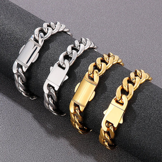 Hip-hop Retro Solid Color Titanium Steel Chain Bracelets Necklace